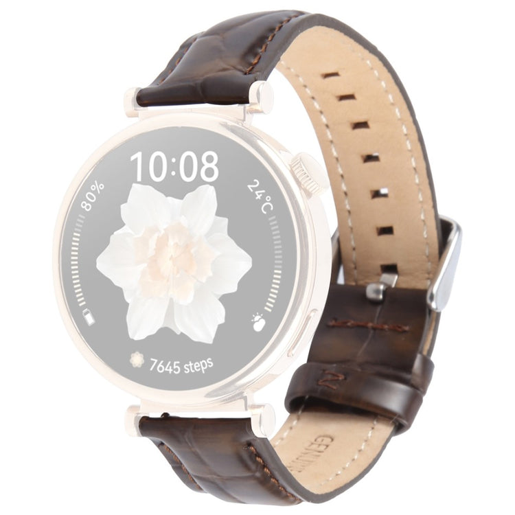 Garmin Lily 2 Active / Lily 2 Wrist Strap 14mm Top Layer Cowhide Leather Watch Band - Brown Bamboo Grain#serie_8