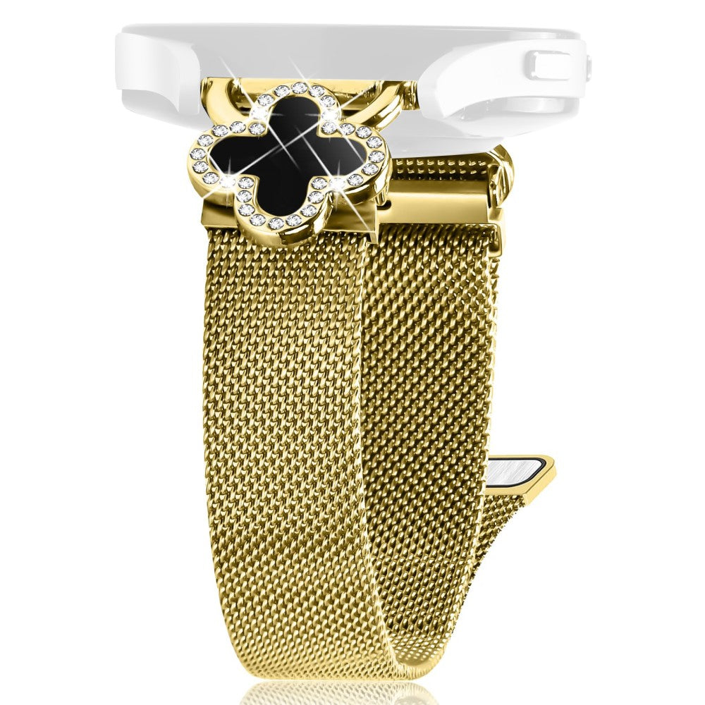 Huami Amazfit Pop Pro Milanese Band Stainless Steel Watch Strap Clover Decor, Size: S - Gold  /  Black Shell#serie_1