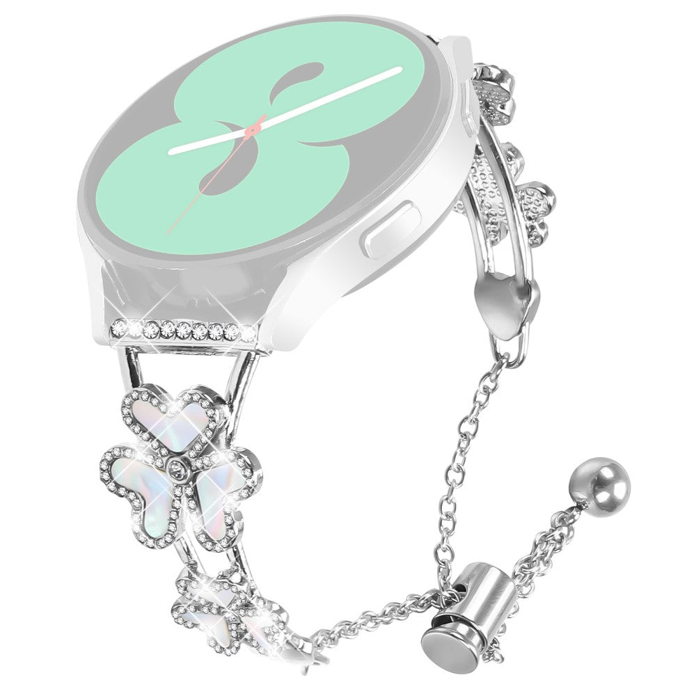 Metal Band Garmin Instinct 2S Heart Clover Decor Watch Strap Replacement - Silver#serie_1