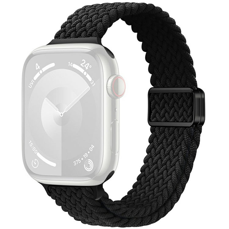 KALEBOL Braided Watch Band Apple Watch Series 10 46mm Elastic Nylon Strap - Black#serie_8