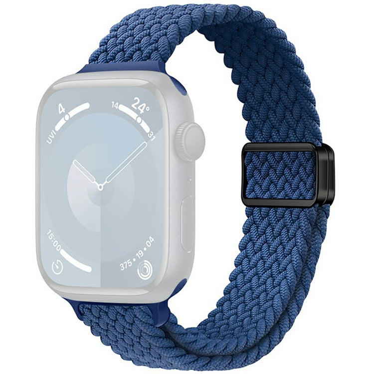 KALEBOL Braided Watch Band Apple Watch Series 10 46mm Elastic Nylon Strap - Navy Blue#serie_10