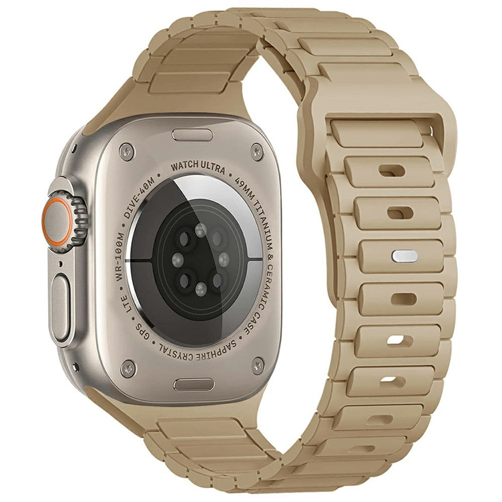 KALEBOL Watch Strap Apple Watch Series 10 46mm Three Bead Silicone Band - Brown#serie_1