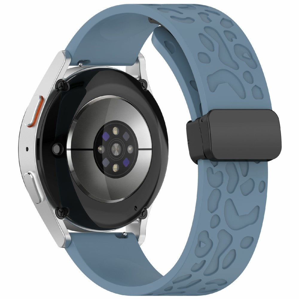 KALEBOL 22mm Magnetic Silicone Strap Samsung Galaxy Watch3 45mm / Huawei Watch GT 5 46mm / GT 5 Pro 46mm Leopard Print Watch Band - Cyan#serie_1