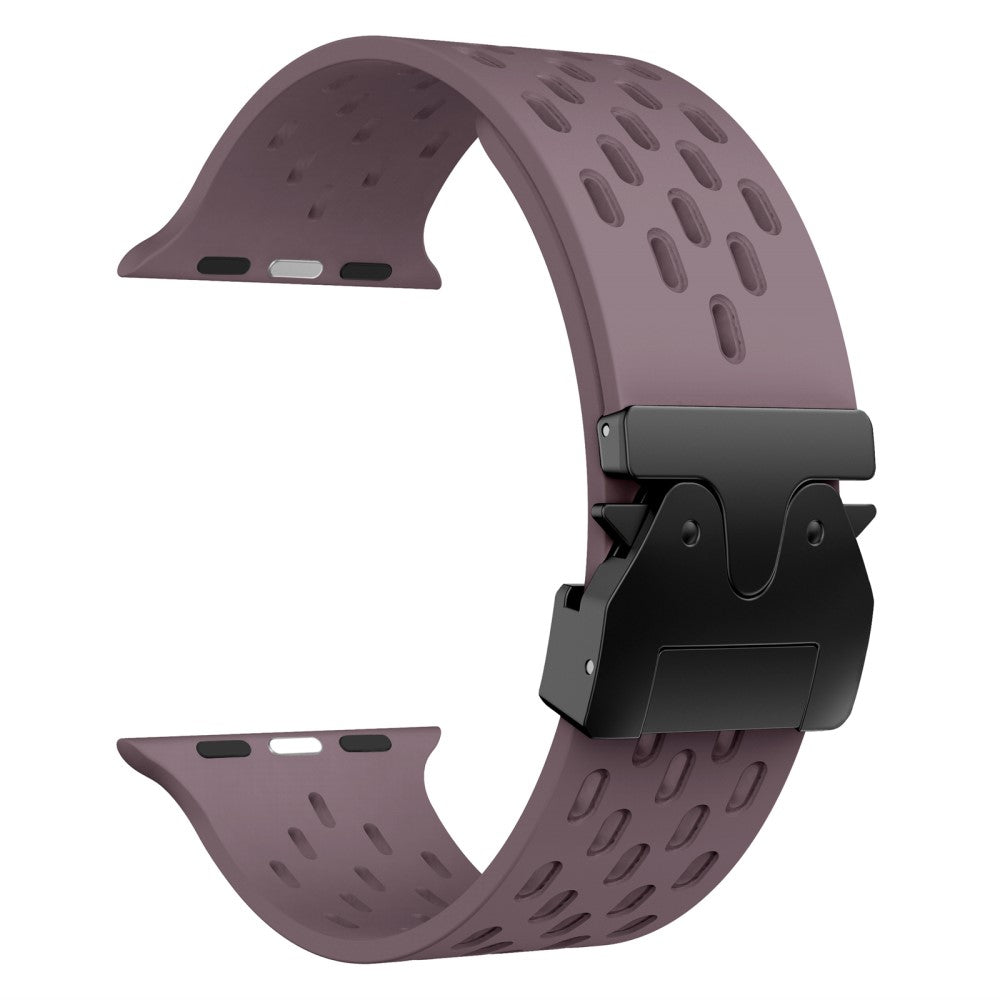 KALEBOL Watch Strap Apple Watch Series 10 46mm Hollow Silicone Band with Black Buckle - Purple#serie_12