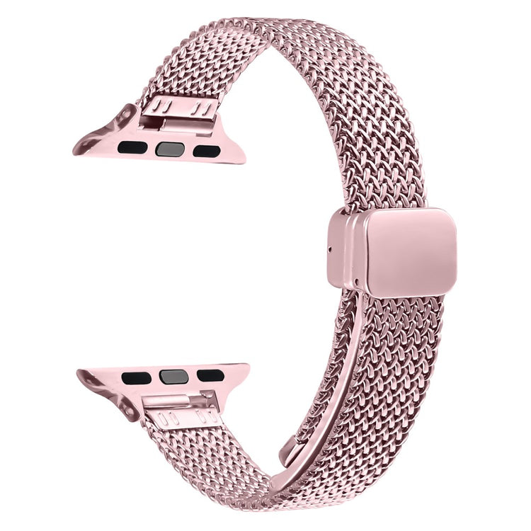 Milanese Watch Band Apple Watch Series 10 46mm Herringbone Stainless Steel Strap - Rose Pink#serie_2