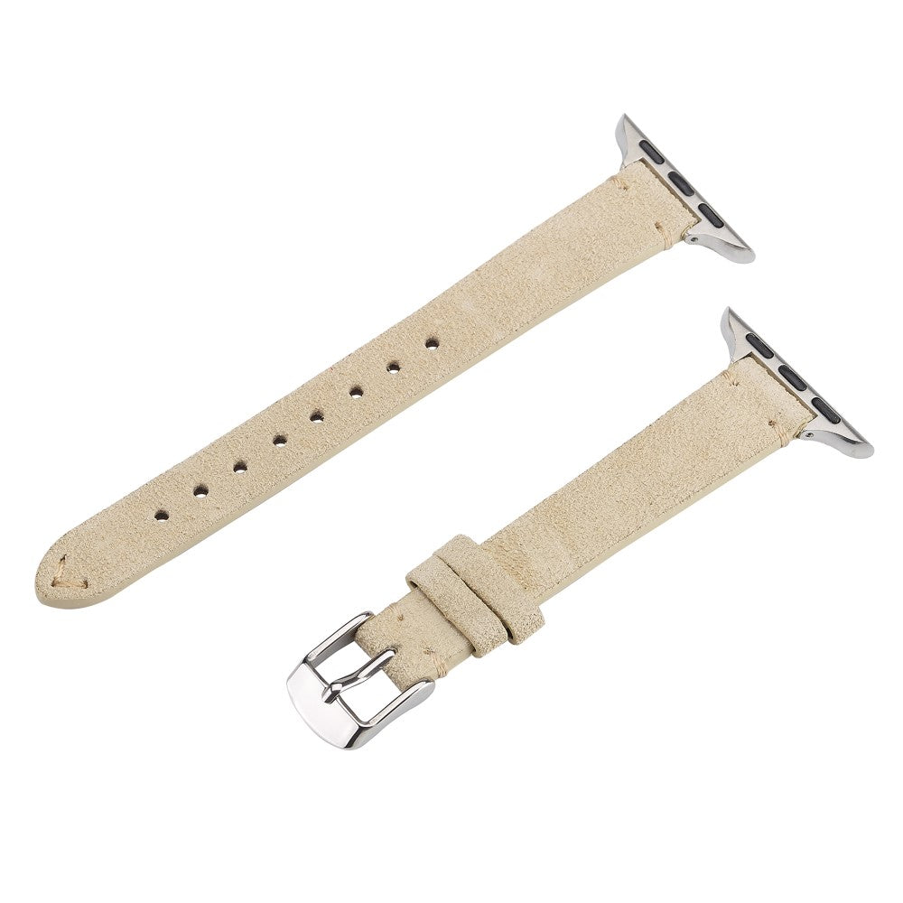 Watch Band Apple Watch Series 10 46mm Genuine Cow Leather Simple Matte Strap - Khaki#serie_1