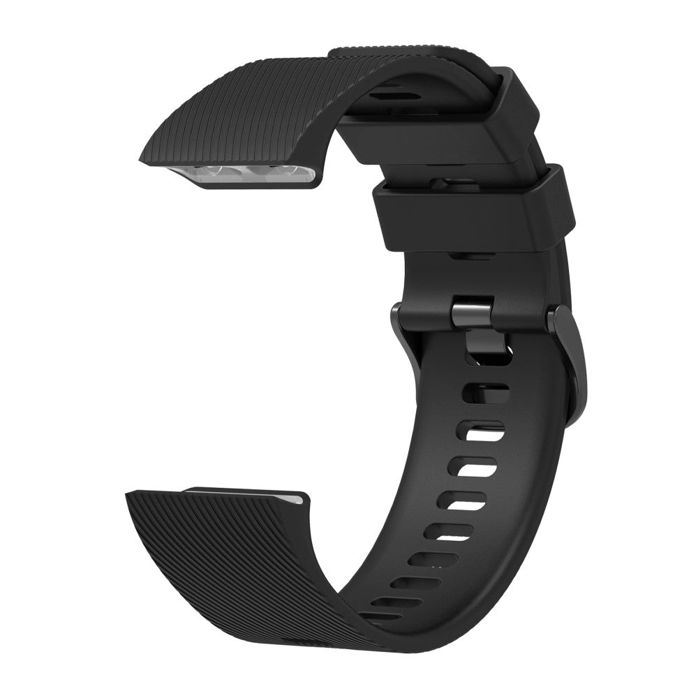 Silicone Strap Garmin Forerunner 35 / 30 Adjustable Watch Band with Black Buckle - Black#serie_1