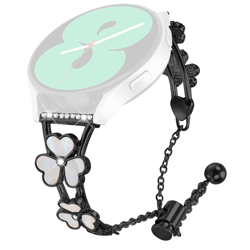 SyncUP Kids Watch Watchband Heart Clover Decor Zinc Alloy Metal Strap - Black#serie_1