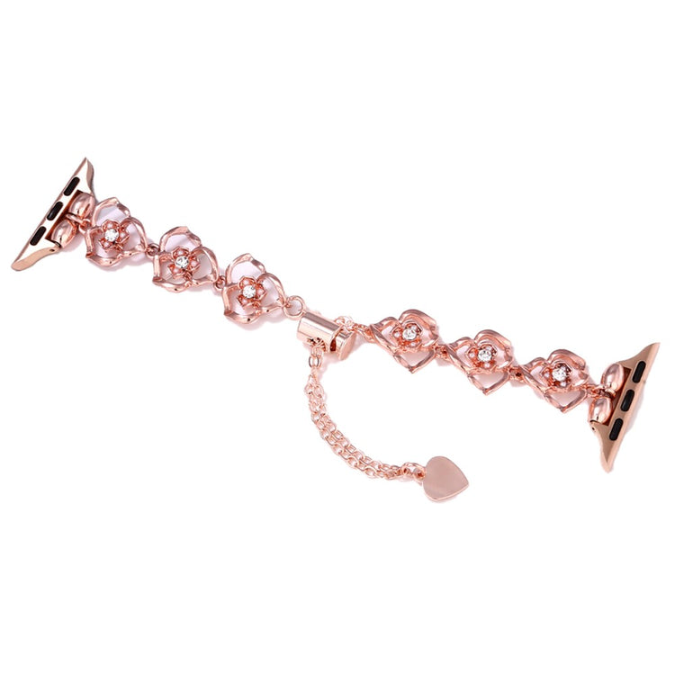 Floral Decor Strap Apple Watch Series 10 42mm Metal Watch Band - Rose Gold#serie_3
