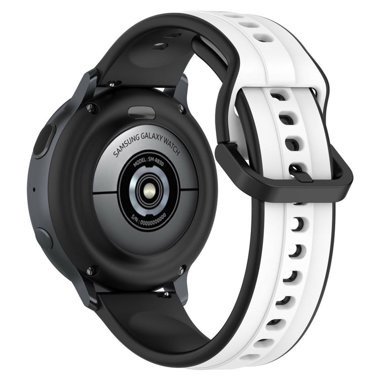 KALEBOL 20mm Silicone Watch Strap Dual Color Wrist Band - White+Black#serie_1
