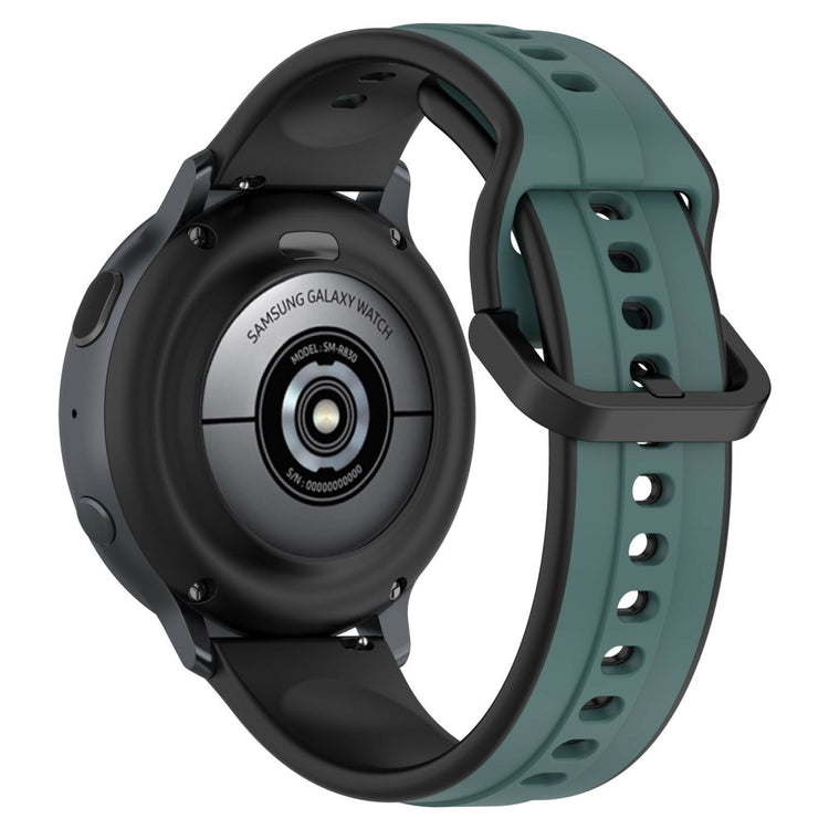 KALEBOL 20mm Silicone Watch Strap Dual Color Wrist Band - Olive Green+Black#serie_2