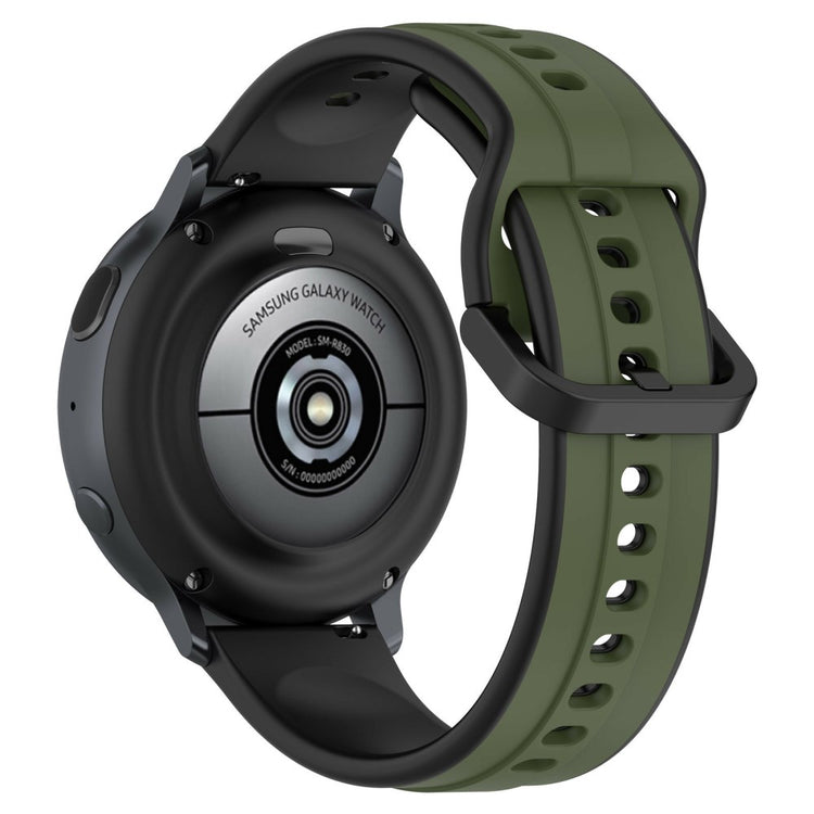 KALEBOL 20mm Silicone Watch Strap Dual Color Wrist Band - Midnight Green+Black#serie_3