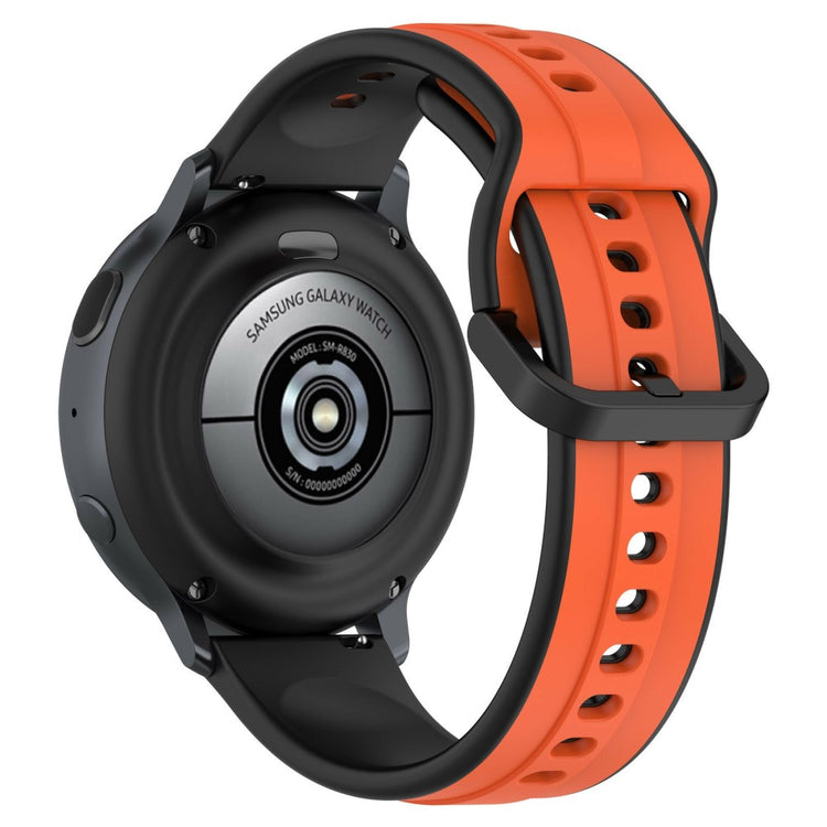 KALEBOL 20mm Silicone Watch Strap Dual Color Wrist Band - Orange+Black#serie_4