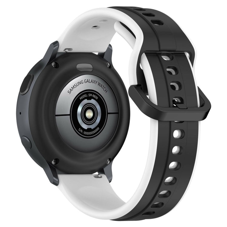 KALEBOL 20mm Silicone Watch Strap Dual Color Wrist Band - Black+White#serie_5