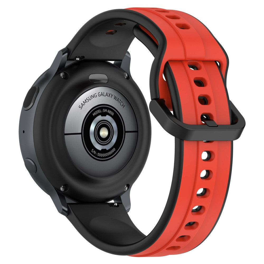 KALEBOL 20mm Silicone Watch Strap Dual Color Wrist Band - Red+Black#serie_9