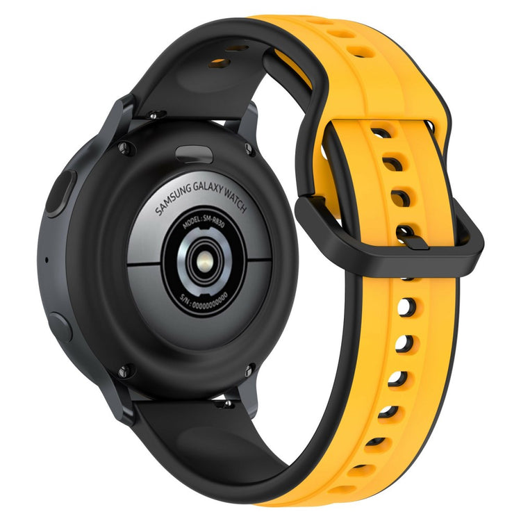 KALEBOL 20mm Silicone Watch Strap Dual Color Wrist Band - Yellow+Black#serie_10