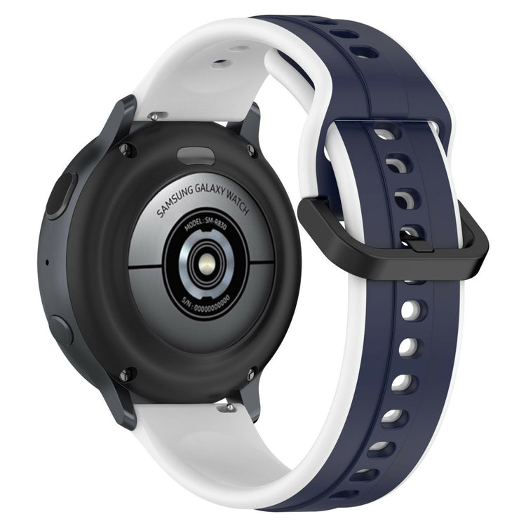 KALEBOL 20mm Silicone Watch Strap Dual Color Wrist Band - Midnight Blue+White#serie_11