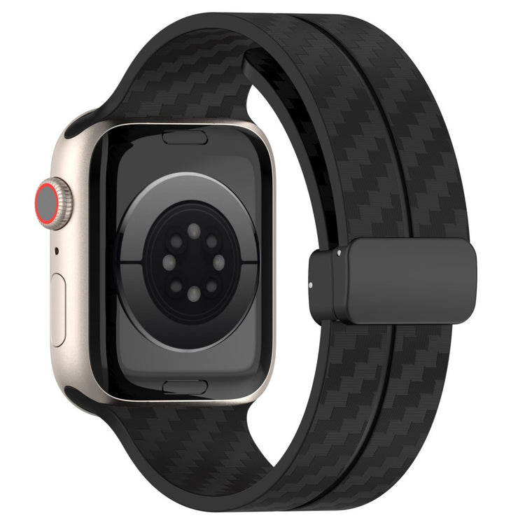 KALEBOL Magnetic Silicone Strap Apple Watch Series 49mm - 45mm - 44mm - 42mm Carbon Fiber Band - White#serie_2