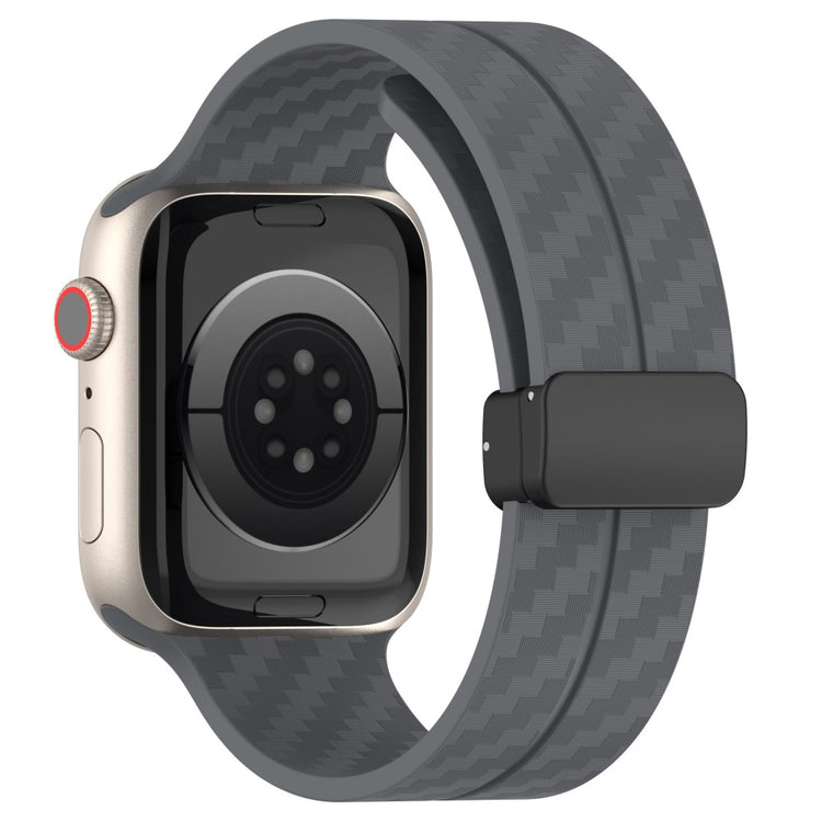 KALEBOL Magnetic Silicone Strap Apple Watch Series 49mm - 45mm - 44mm - 42mm Carbon Fiber Band - Grey#serie_4