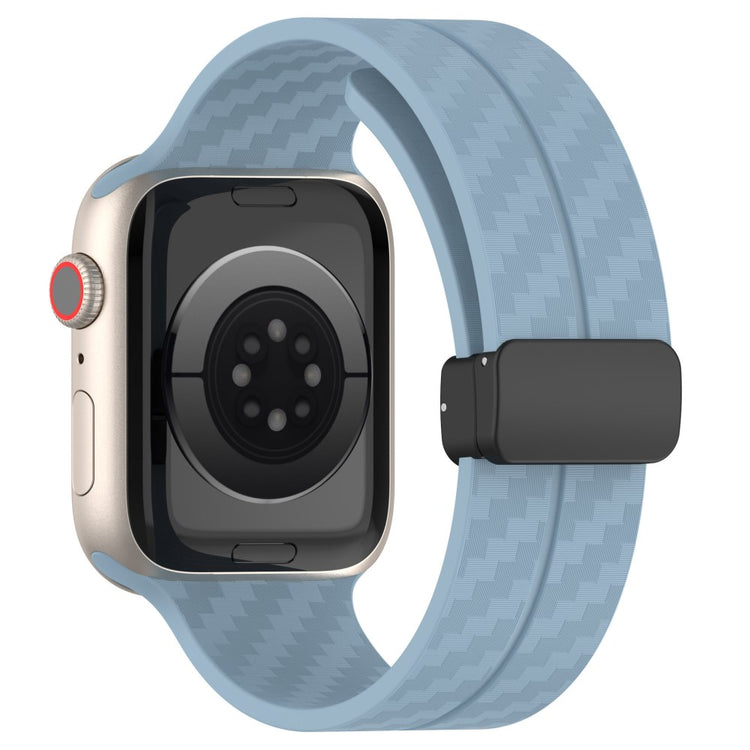 KALEBOL Magnetic Silicone Strap Apple Watch Series 49mm - 45mm - 44mm - 42mm Carbon Fiber Band - Sky Blue#serie_8