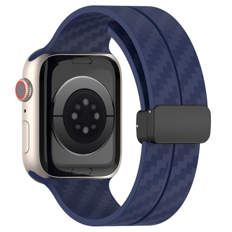 KALEBOL Magnetic Silicone Strap Apple Watch Series 49mm - 45mm - 44mm - 42mm Carbon Fiber Band - Midnight Blue#serie_9