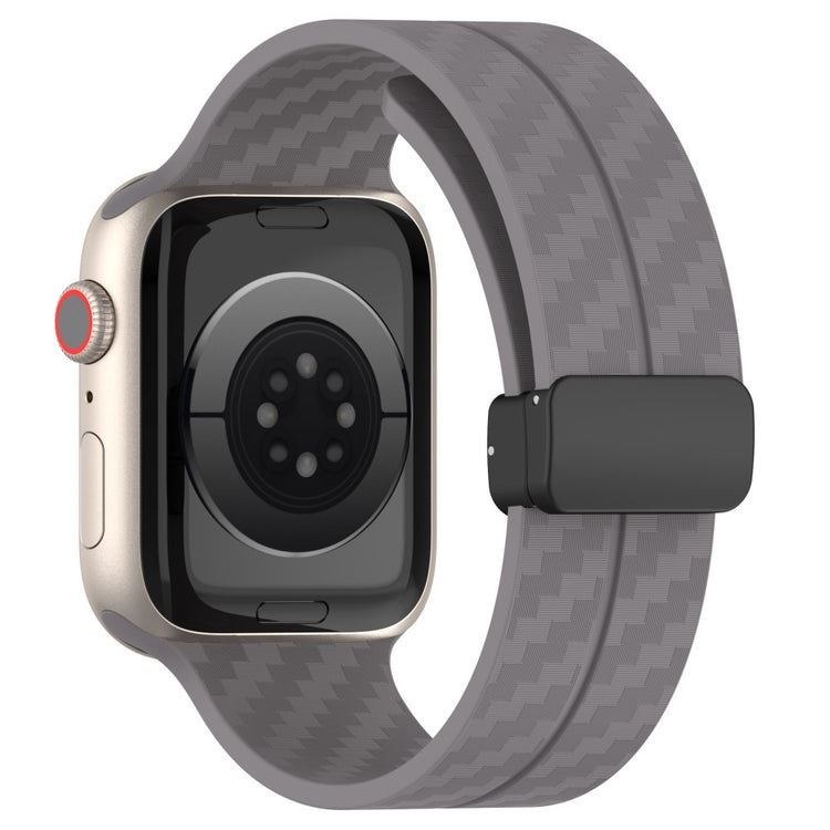 KALEBOL Magnetic Silicone Strap Apple Watch Series 49mm - 45mm - 44mm - 42mm Carbon Fiber Band - Titanium Grey#serie_10