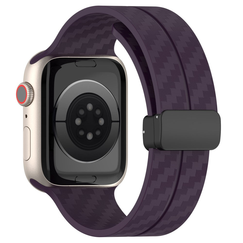 KALEBOL Magnetic Silicone Strap Apple Watch Series 49mm - 45mm - 44mm - 42mm Carbon Fiber Band - Purple#serie_11