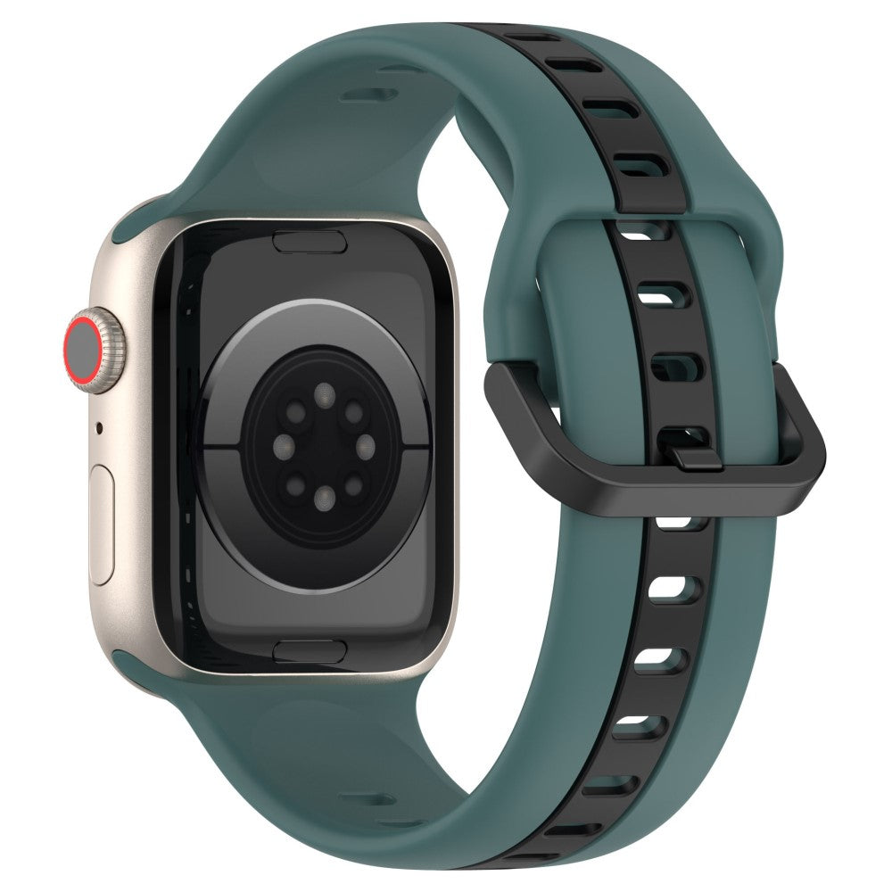 KALEBOL Dual Color Silicone Strap Apple Watch Series 49mm - 45mm - 44mm - 42mm Watch Band - Olive Green+Black#serie_1