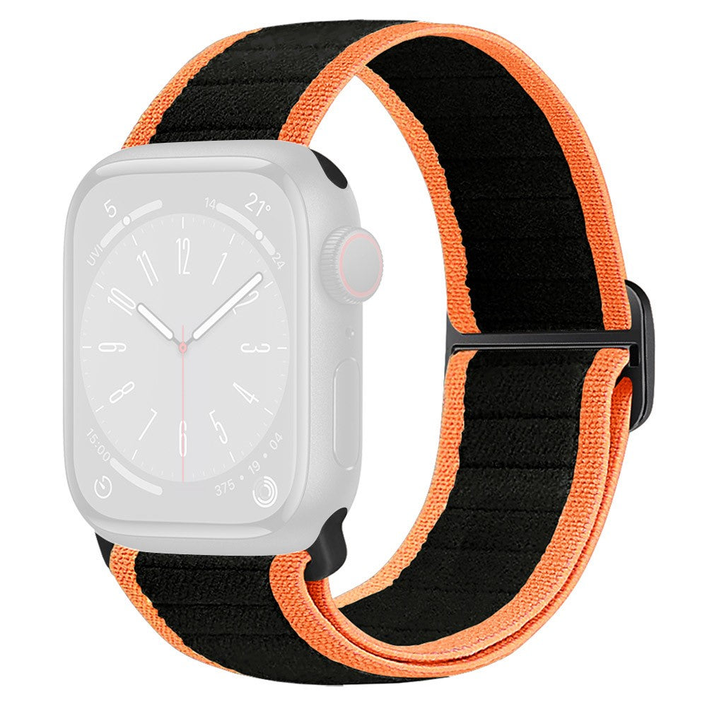 Watch Band Apple Watch Series 10 46mm Elastic Nylon Figure-8 Buckle Strap - Black Orange#serie_1