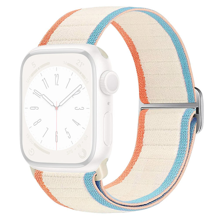Watch Band Apple Watch Series 10 46mm Elastic Nylon Figure-8 Buckle Strap - Milk White#serie_3