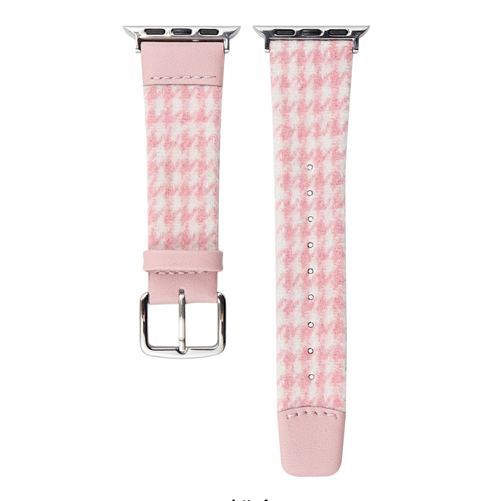 Woolen Fabric Leather Strap Apple Watch Series 49mm - 45mm - 44mm - 42mm Watch Band - Pink#serie_1