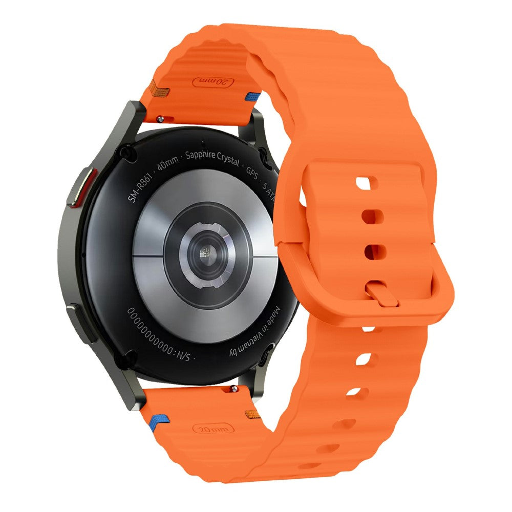 22mm Watch Band Samsung Galaxy Watch3 45mm / Watch 46m / Huawei Watch GT Wavy Pattern Silicone Strap - Orange#serie_3