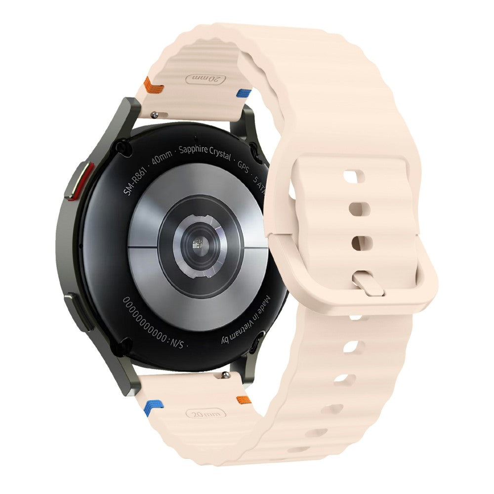22mm Watch Band Samsung Galaxy Watch3 45mm / Watch 46m / Huawei Watch GT Wavy Pattern Silicone Strap - Pink#serie_4