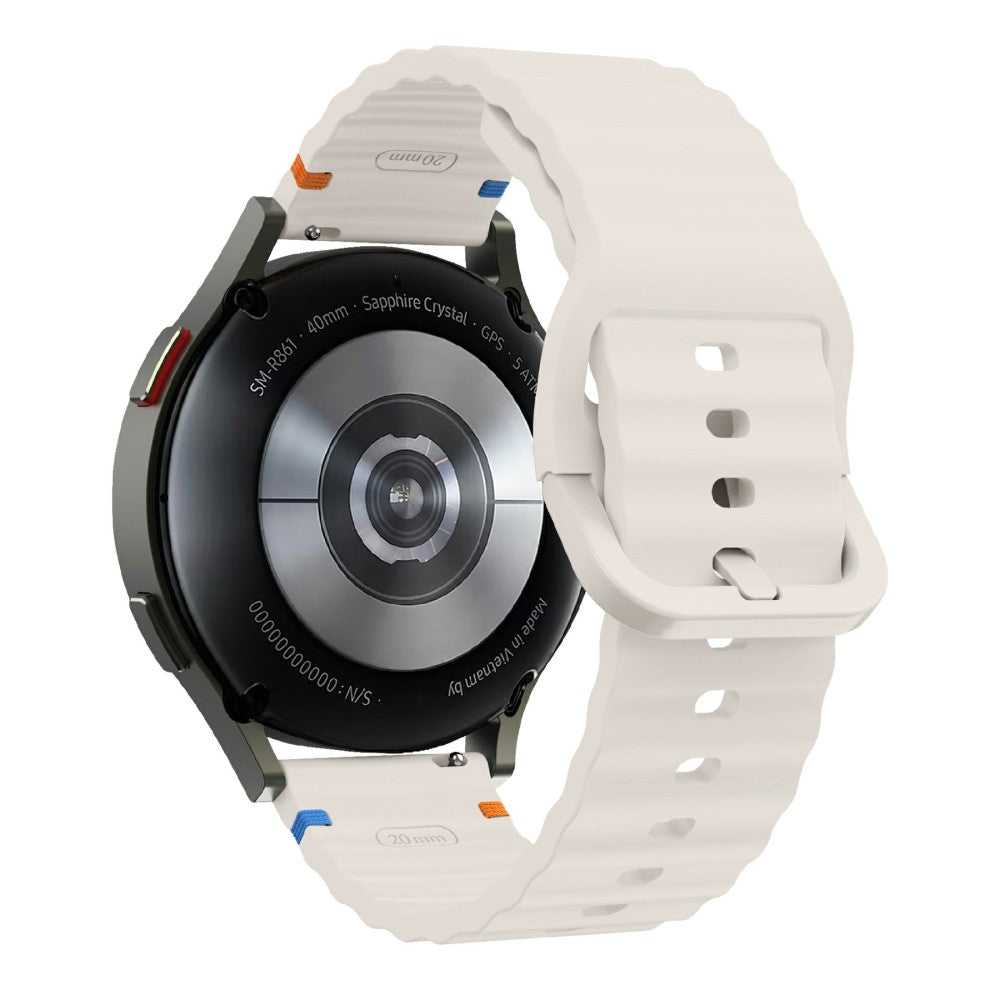 22mm Watch Band Samsung Galaxy Watch3 45mm / Watch 46m / Huawei Watch GT Wavy Pattern Silicone Strap - Starlight#serie_11