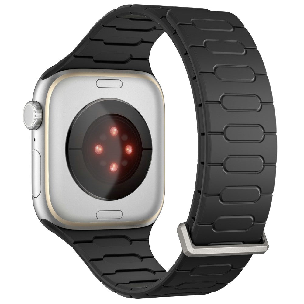 AP Magnetic Watch Band Apple Watch Series 49mm - 45mm - 44mm - 42mm Silicone Sport Strap - Black#serie_1