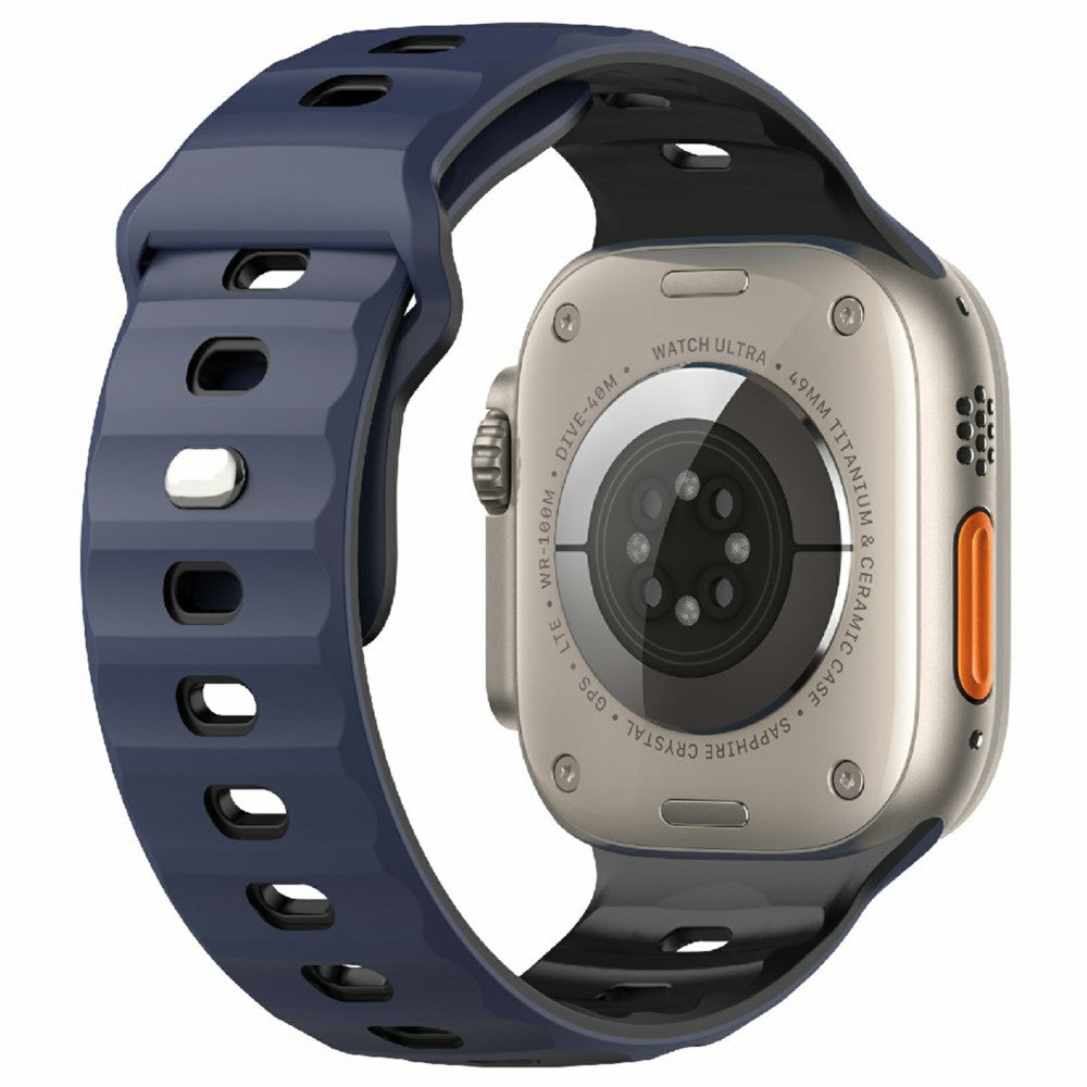 Watch Band Apple Watch Series 49mm - 45mm - 44mm - 42mm Dual Color Silicone Strap - Midnight Blue / Black#serie_1
