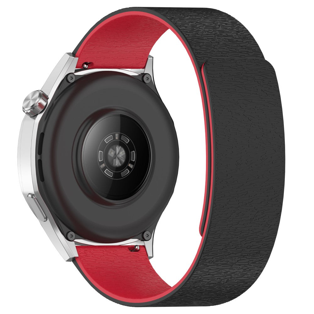 22mm Watch Band Huawei Watch GT 5 46mm Magnetic Silicone Strap - Black / Red#serie_2