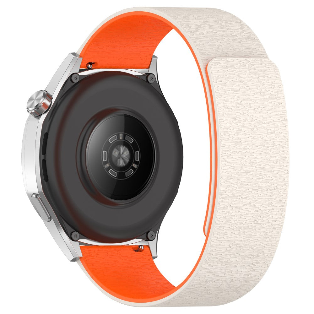 Watch Band Huawei Watch GT 4 41mm Cloud Wood Grain Universal 18mm Silicone Magnetic Strap - Starlight+Orange#serie_5