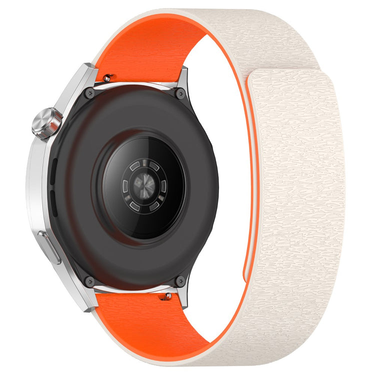 Watch Band Huawei Watch GT 4 41mm Cloud Wood Grain Universal 18mm Silicone Magnetic Strap - Starlight+Orange#serie_5