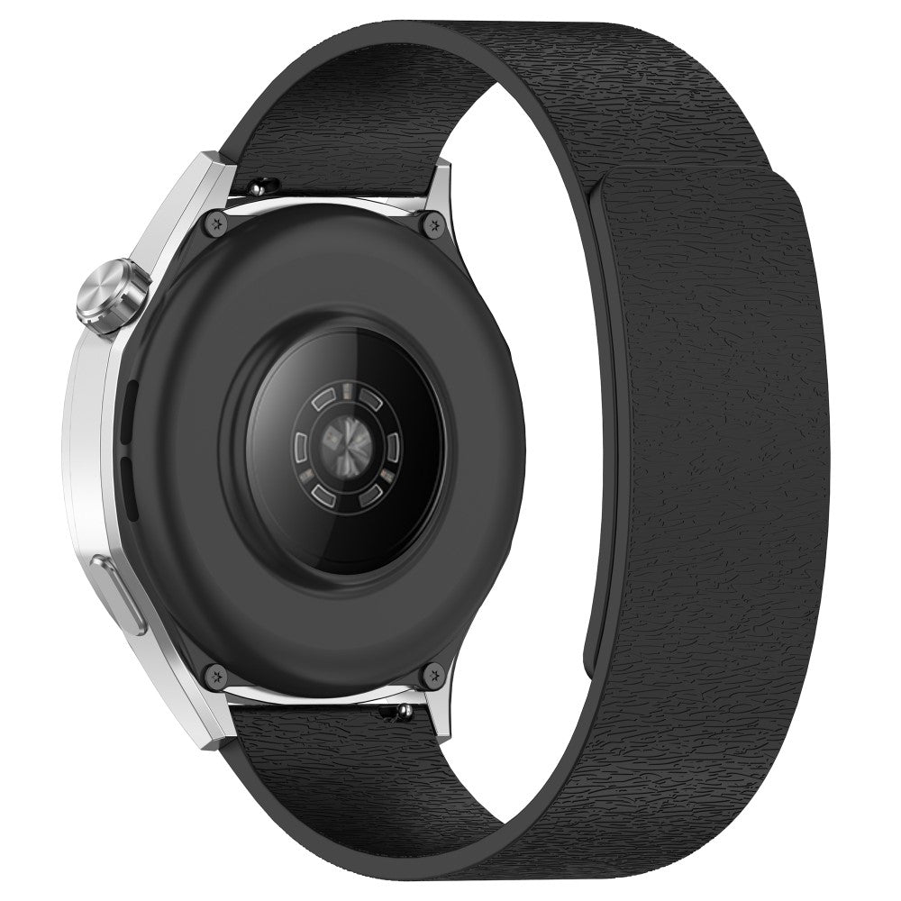 20mm Watch Band Samsung Galaxy Watch7 Cloud Wood Grain Silicone Magnetic Strap - Black#serie_1