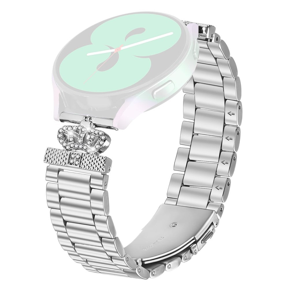 SyncUP Kids Watch Stainless Steel Strap Crown Shape Rhinestone Decor Silver Watch Band#serie_1