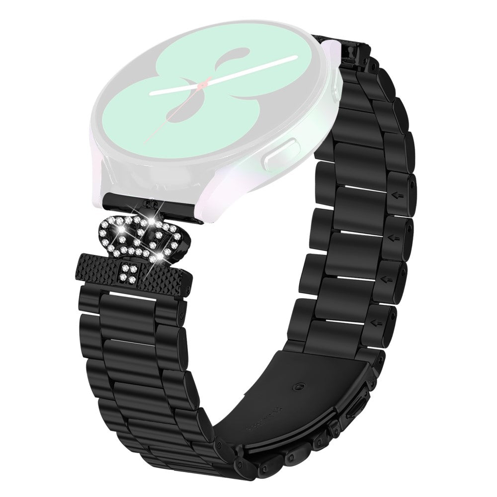 SyncUP Kids Watch Stainless Steel Strap Crown Shape Rhinestone Decor Watch Band - Black#serie_1
