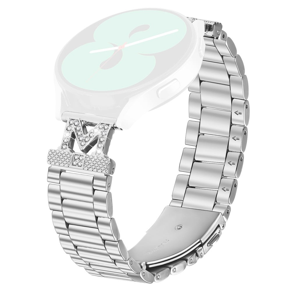 SyncUP Kids Watch Strap Rhinestones Decor 3-Bead Silver Stainless Steel Watch Band#serie_1