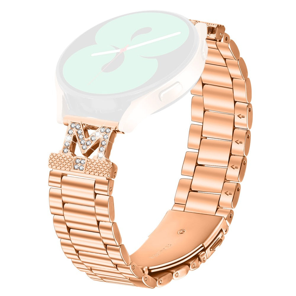 SyncUP Kids Watch Strap Rhinestones Decor 3-Bead Stainless Steel Watch Band - Rose Gold#serie_1