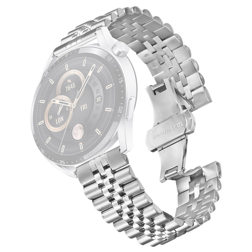 Huawei Watch 4 Pro / 4 Wrist Band 5-Bead Stainless Steel Butterfly Clasp Watch Strap - Silver#serie_1