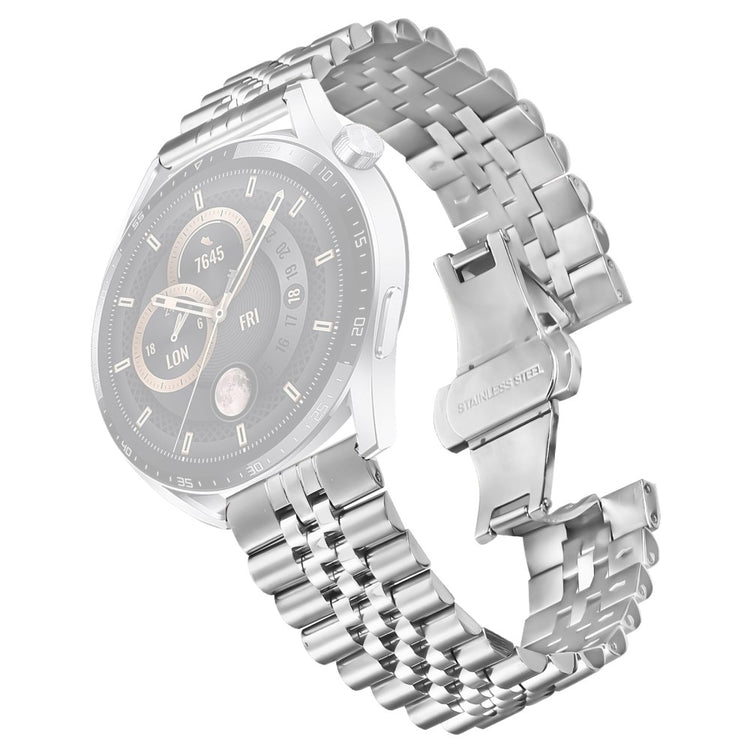 Huawei Watch 4 Pro / 4 Wrist Band 5-Bead Stainless Steel Butterfly Clasp Watch Strap - Silver#serie_1
