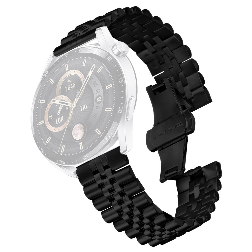 Huawei Watch 4 Pro / Watch 4 Wrist Band 5-Bead Stainless Steel Butterfly Clasp Watch Strap - Black#serie_1