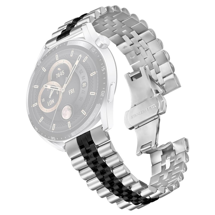 Huawei Watch 4 Pro / Watch 4 Wrist Band 5-Bead Stainless Steel Butterfly Clasp Watch Strap - Silver+Black#serie_2