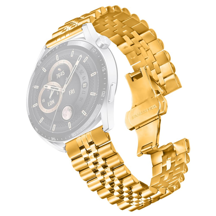 Huawei Watch 4 Pro / Watch 4 Wrist Band 5-Bead Stainless Steel Butterfly Clasp Watch Strap - Gold#serie_5