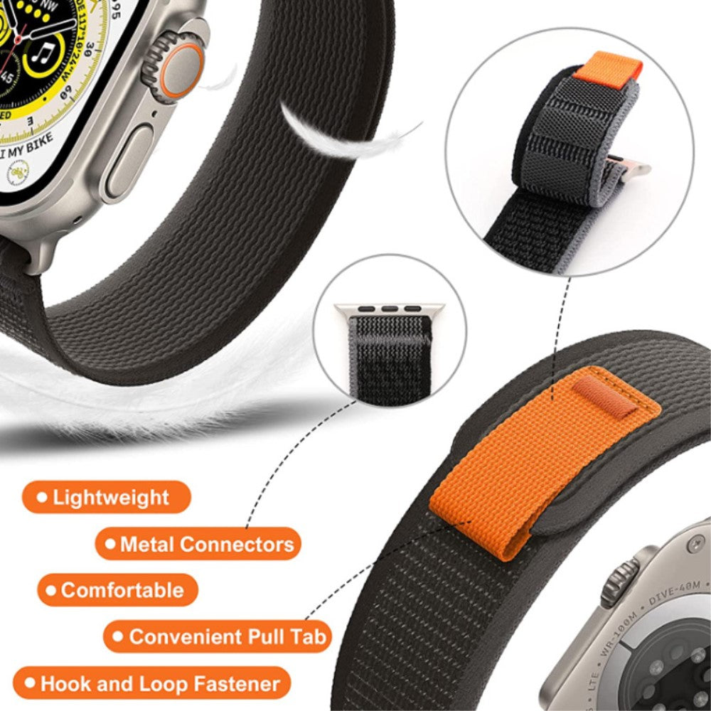 Meget Hårdfør Metal Og Nylon Universal Rem passer til Apple Smartwatch - Orange#serie_10